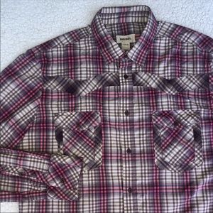 Diesel men’s XL purple plaid long sleeve shirt EUC